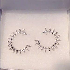 Dannijo Sargent Hoop Earring in Ox Silver